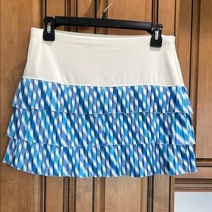 Lucky in Love Blue and White Tiered Mini tennis skirt